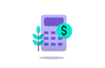 Ilustração de uma calculadora.